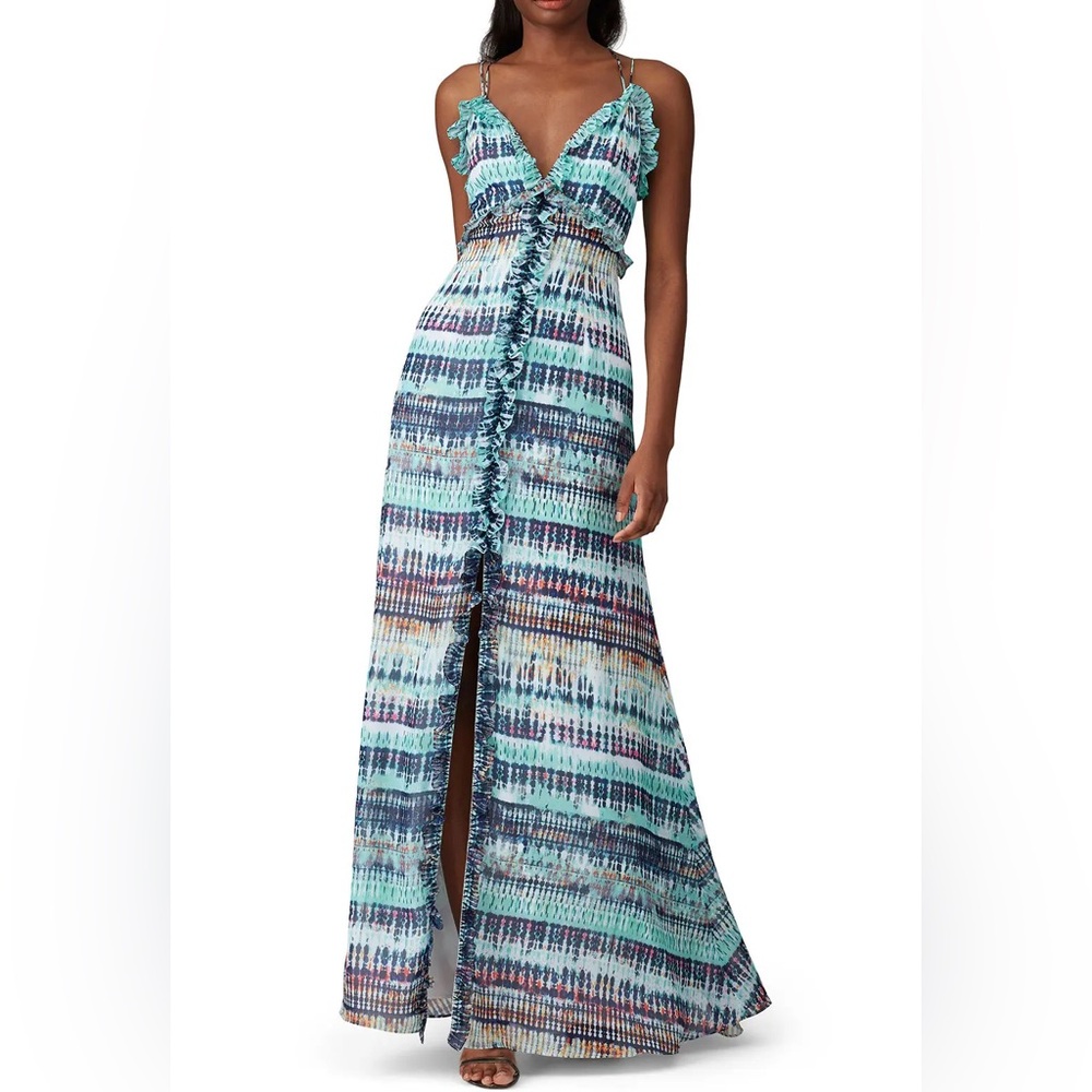Aiden by Aiden Mattox tie dye maxi gown
